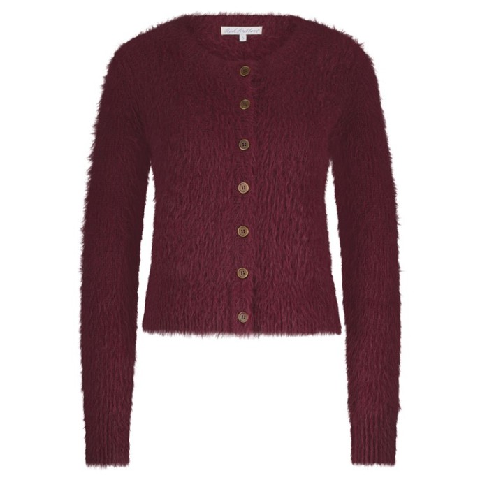 Red Button Vest Fuzzy Ruby